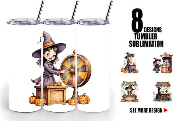 Tumbler Witch Market Night Sublimation artnoy 