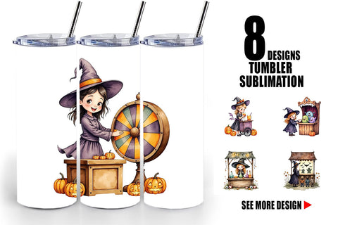 Tumbler Witch Market Night Sublimation artnoy 