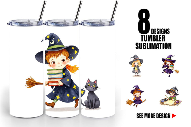 Tumbler Witch School Days Sublimation artnoy 
