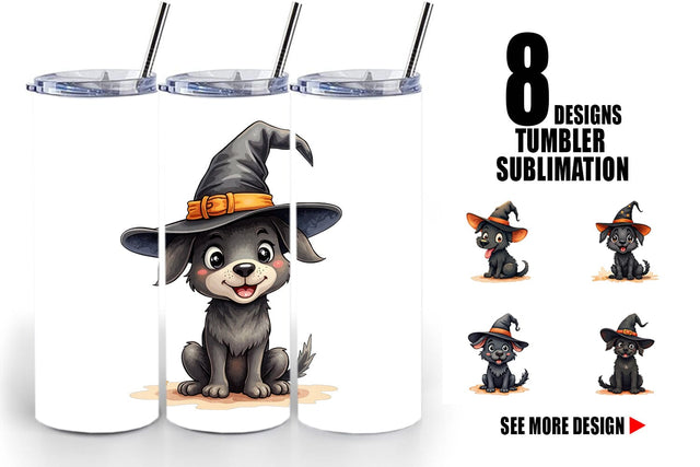 Tumbler Witchy Pup Sublimation artnoy 