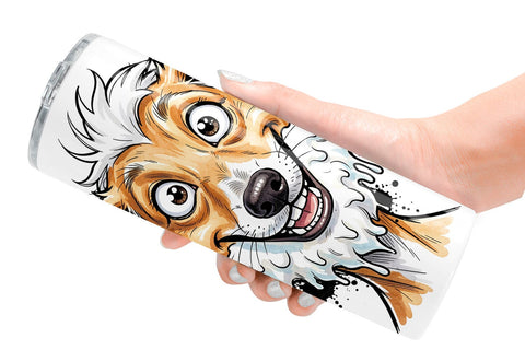 Tumbler Witty Summer Treat Dog Watercolor Sublimation artnoy 