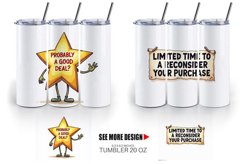 Tumbler Witty Warning Icons Sublimation artnoy 