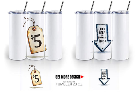 Tumbler Witty Warning Icons Sublimation artnoy 