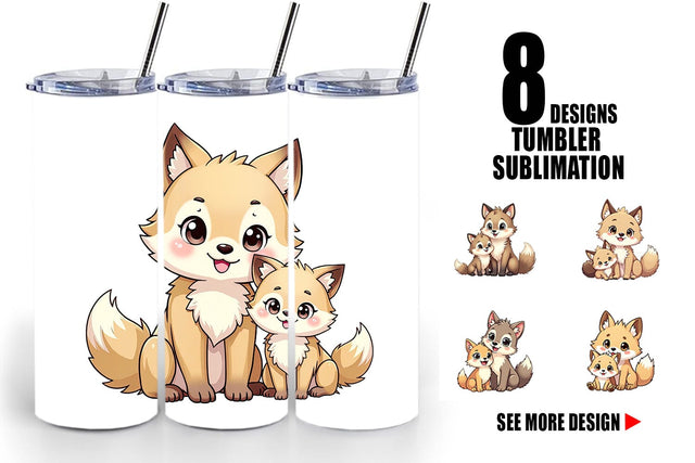 Tumbler Wolf Mother's Day Sublimation artnoy 