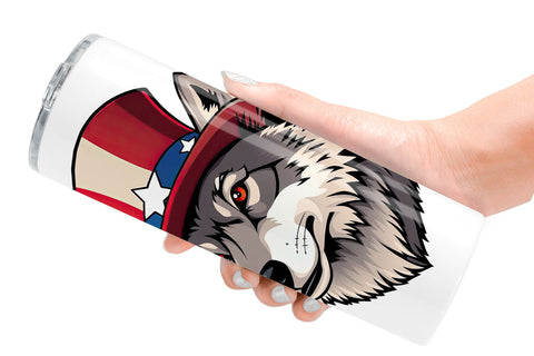 Tumbler Wolf Patriotic Sublimation artnoy 