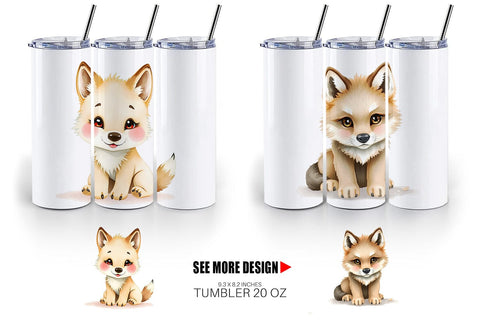 Tumbler Wolf Wildlife Sublimation artnoy 