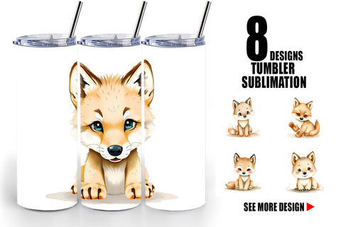 Tumbler Wolf Wildlife Sublimation artnoy 