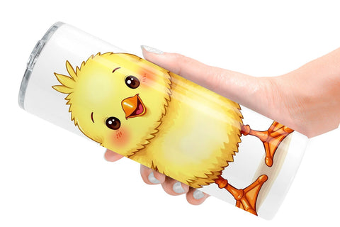 Tumbler Wonky Barnyard Babies Watercolor Sublimation artnoy 