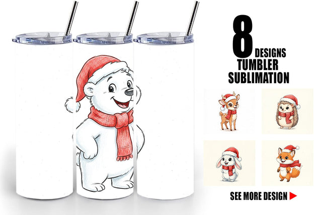 Tumbler Woodland Animals Sublimation artnoy 