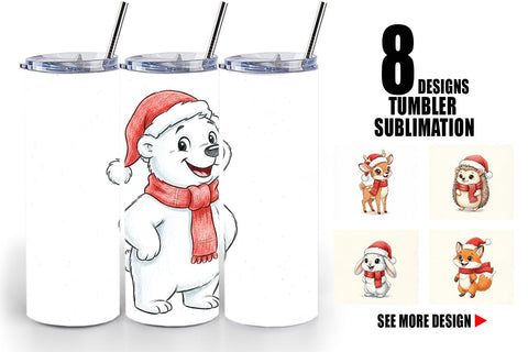 Tumbler Woodland Animals Sublimation artnoy 