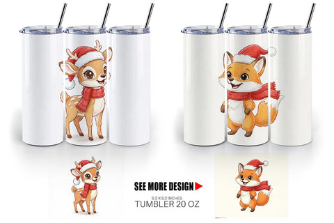 Tumbler Woodland Animals Sublimation artnoy 