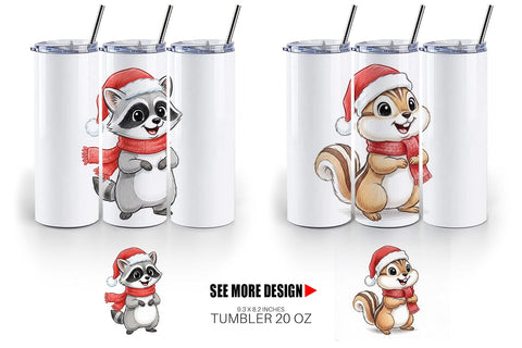 Tumbler Woodland Animals Sublimation artnoy 