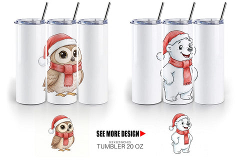 Tumbler Woodland Animals Sublimation artnoy 