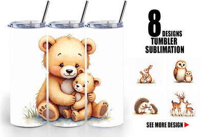 Tumbler Woodland Babies Sublimation artnoy 