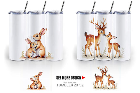 Tumbler Woodland Babies Sublimation artnoy 