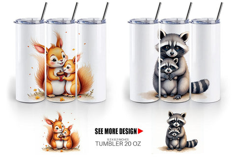 Tumbler Woodland Babies Sublimation artnoy 