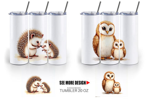 Tumbler Woodland Babies Sublimation artnoy 