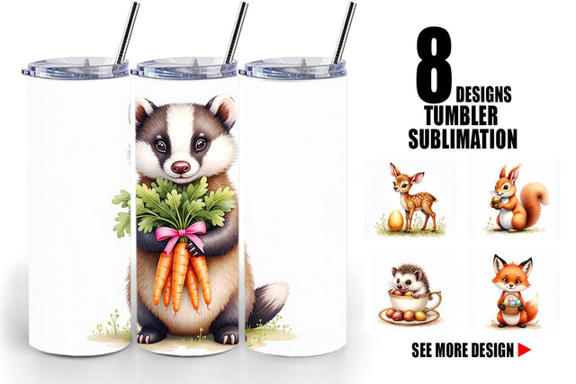 Tumbler Woodland Easter Friends Sublimation artnoy 