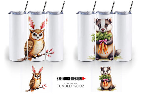 Tumbler Woodland Easter Friends Sublimation artnoy 