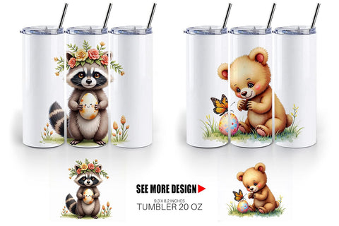 Tumbler Woodland Easter Friends Sublimation artnoy 