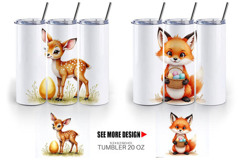 Tumbler Woodland Easter Friends Sublimation artnoy 
