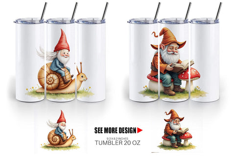 Tumbler Woodland Gnomes Sublimation artnoy 