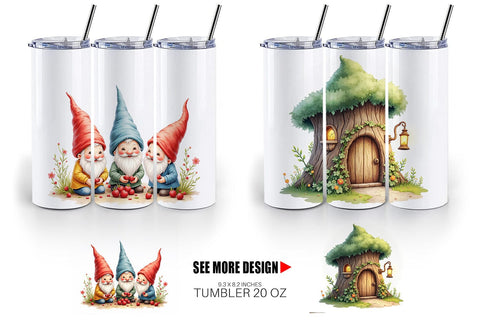 Tumbler Woodland Gnomes Sublimation artnoy 