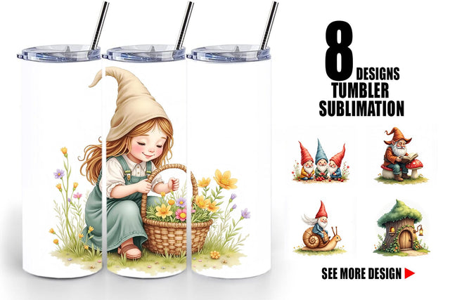 Tumbler Woodland Gnomes Sublimation artnoy 