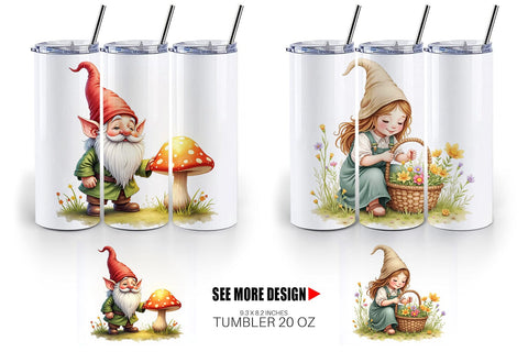 Tumbler Woodland Gnomes Sublimation artnoy 