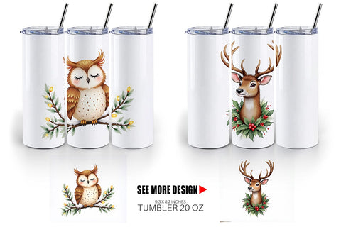 Tumbler Woodland Whimsy Sublimation artnoy 