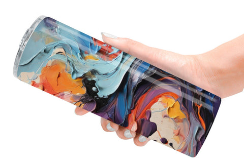 Tumbler Wrap 3D Abstract Paint Colorful Sublimation artnoy 