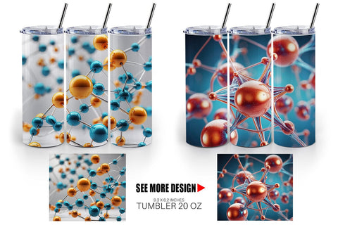 Tumbler Wrap 3D Atom Sublimation artnoy 