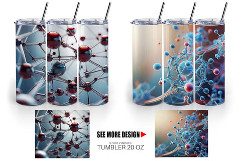 Tumbler Wrap 3D Atom Sublimation artnoy 
