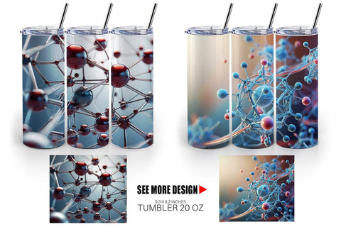 Tumbler Wrap 3D Atom Sublimation artnoy 