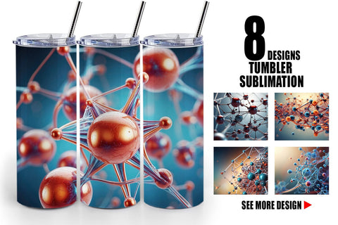 Tumbler Wrap 3D Atom Sublimation artnoy 