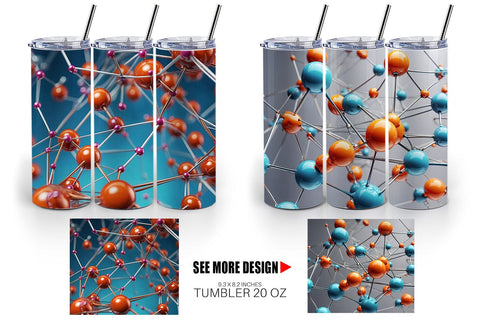 Tumbler Wrap 3D Atom Sublimation artnoy 