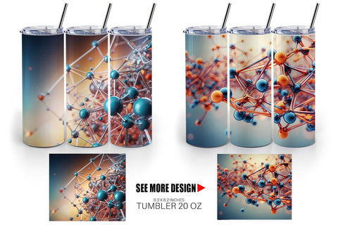 Tumbler Wrap 3D Atom Sublimation artnoy 