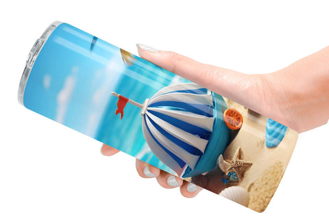 Tumbler Wrap 3D Beach Summer Sublimation artnoy 