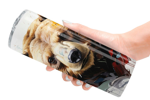 Tumbler Wrap 3D Bear Painting Sublimation artnoy 