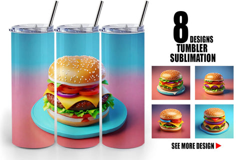 Tumbler Wrap 3D Burger Sublimation artnoy 
