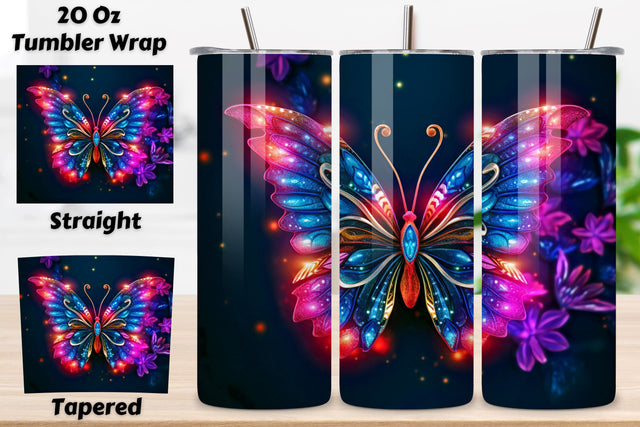 Tumbler Wrap 3d Butterfly cute tumbler, 3d Butterfly Tumbler Wrap 20 oz Skinny Tumbler Floral Sublimation Designs Purple Tumbler Wrap Glitter Tumbler Wrap Straight & tapered Sublimation FloridPrintables 