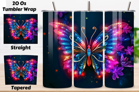 Tumbler Wrap 3d Butterfly cute tumbler, 3d Butterfly Tumbler Wrap 20 oz Skinny Tumbler Floral Sublimation Designs Purple Tumbler Wrap Glitter Tumbler Wrap Straight & tapered Sublimation FloridPrintables 
