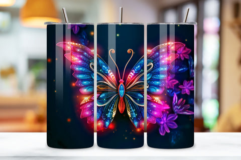 Tumbler Wrap 3d Butterfly cute tumbler, 3d Butterfly Tumbler Wrap 20 oz Skinny Tumbler Floral Sublimation Designs Purple Tumbler Wrap Glitter Tumbler Wrap Straight & tapered Sublimation FloridPrintables 