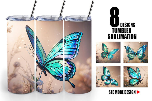 Tumbler Wrap 3D Butterfly Sublimation artnoy 