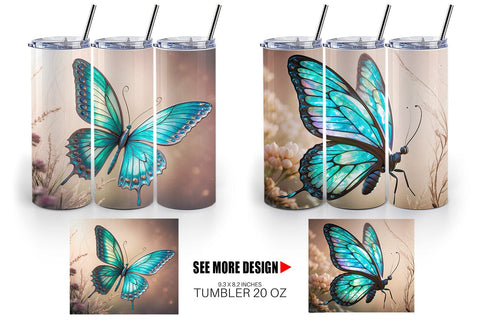 Tumbler Wrap 3D Butterfly Sublimation artnoy 