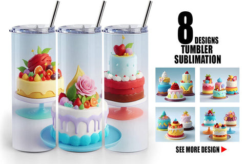 Tumbler Wrap 3D Cakes Sublimation artnoy 