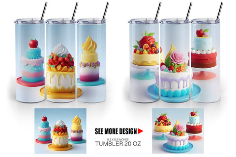 Tumbler Wrap 3D Cakes Sublimation artnoy 
