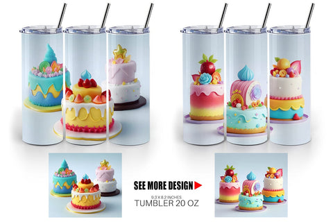 Tumbler Wrap 3D Cakes Sublimation artnoy 
