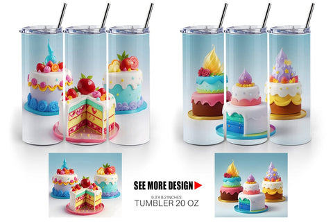 Tumbler Wrap 3D Cakes Sublimation artnoy 
