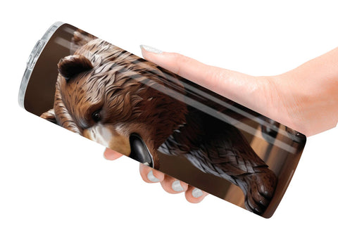 Tumbler Wrap 3D Carved Bear Sublimation artnoy 